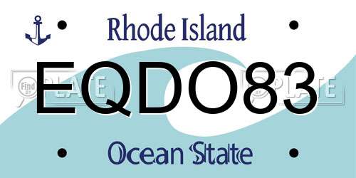 EQDO83 Rhode Island License Plate