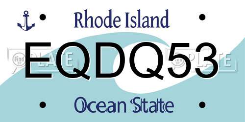 EQDQ53 Rhode Island License Plate
