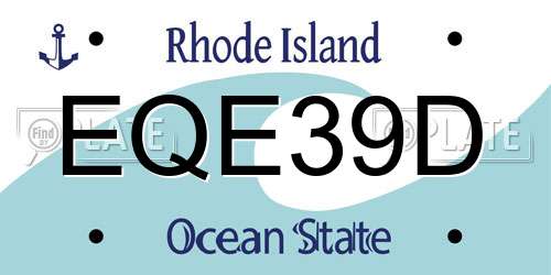 EQE39D Rhode Island License Plate