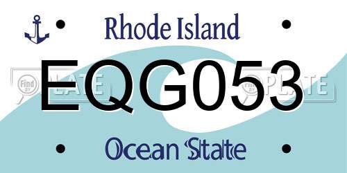 EQG053 Rhode Island License Plate