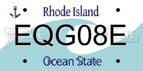EQG08E Rhode Island License Plate