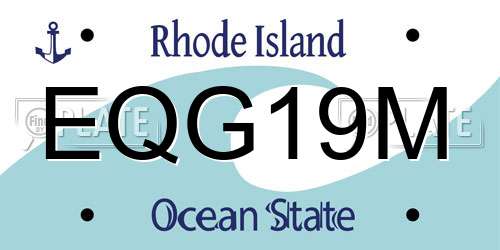 EQG19M Rhode Island License Plate