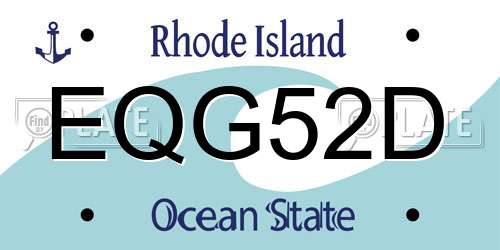 EQG52D Rhode Island License Plate