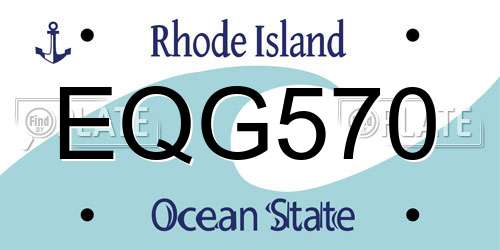 EQG570 Rhode Island License Plate