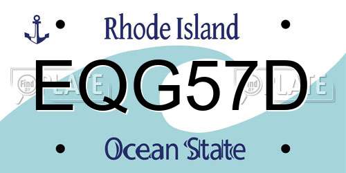 EQG57D Rhode Island License Plate