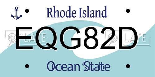 EQG82D Rhode Island License Plate