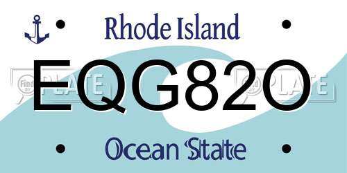 EQG82O Rhode Island License Plate
