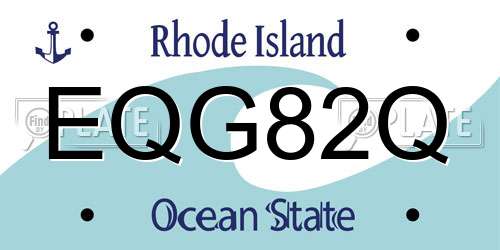 EQG82Q Rhode Island License Plate