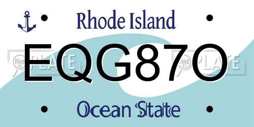 EQG87O Rhode Island License Plate