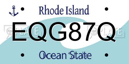 EQG87Q Rhode Island License Plate