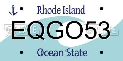 EQGO53 Rhode Island License Plate