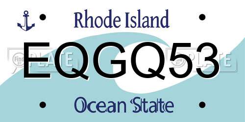 EQGQ53 Rhode Island License Plate