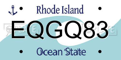 EQGQ83 Rhode Island License Plate
