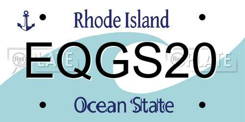 EQGS20 Rhode Island License Plate