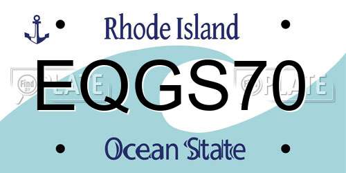 EQGS70 Rhode Island License Plate