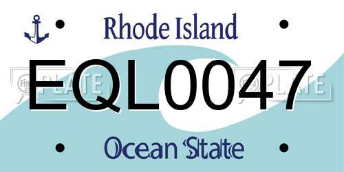 EQL0047 Rhode Island License Plate