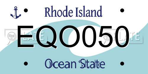 EQO050 Rhode Island License Plate