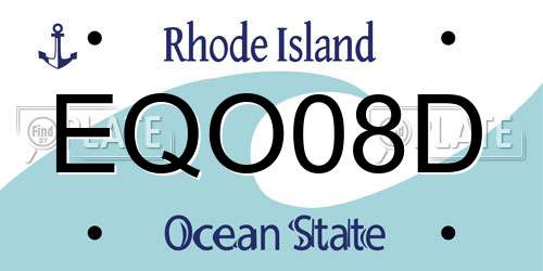 EQO08D Rhode Island License Plate
