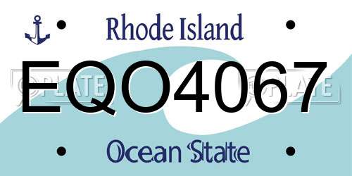 EQO4067 Rhode Island License Plate