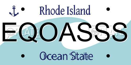 EQOASSS Rhode Island License Plate