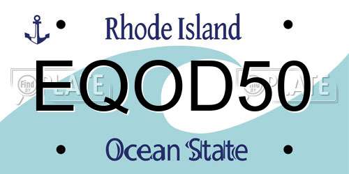 EQOD50 Rhode Island License Plate