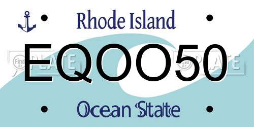 EQOO50 Rhode Island License Plate