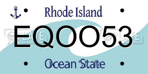EQOO53 Rhode Island License Plate