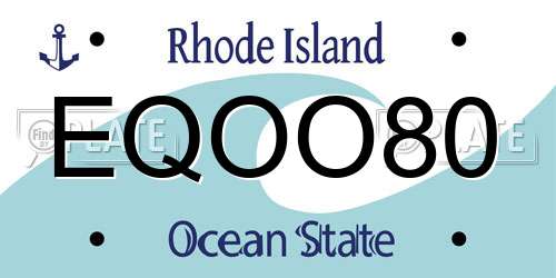 EQOO80 Rhode Island License Plate