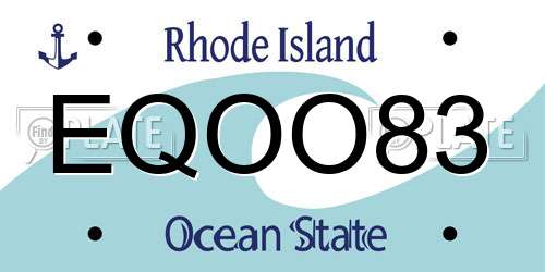 EQOO83 Rhode Island License Plate