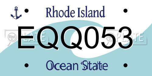 EQQ053 Rhode Island License Plate