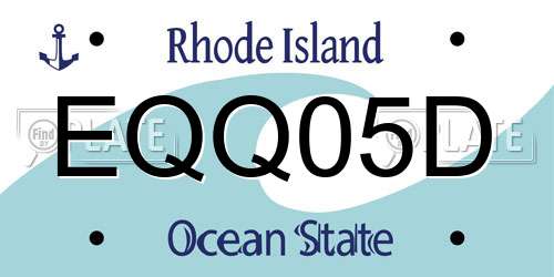 EQQ05D Rhode Island License Plate
