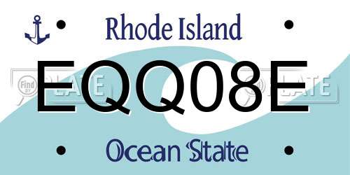 EQQ08E Rhode Island License Plate