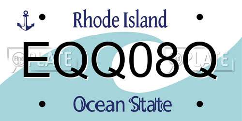 EQQ08Q Rhode Island License Plate