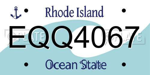 EQQ4067 Rhode Island License Plate