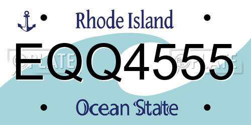 EQQ4555 Rhode Island License Plate