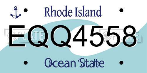 EQQ4558 Rhode Island License Plate