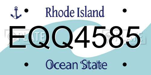 EQQ4585 Rhode Island License Plate