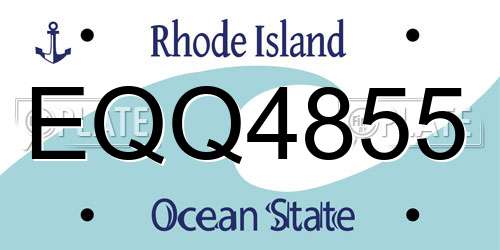 EQQ4855 Rhode Island License Plate