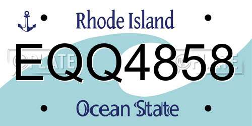 EQQ4858 Rhode Island License Plate