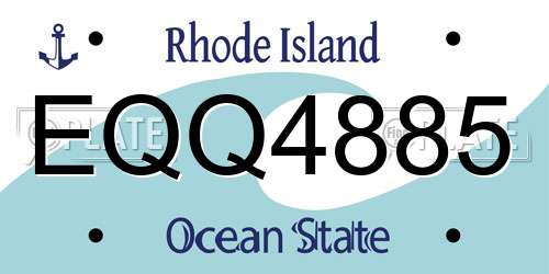 EQQ4885 Rhode Island License Plate