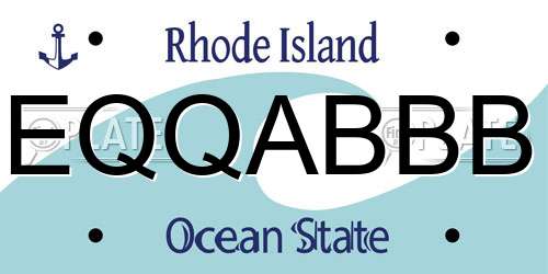 EQQABBB Rhode Island License Plate