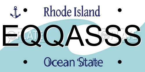 EQQASSS Rhode Island License Plate