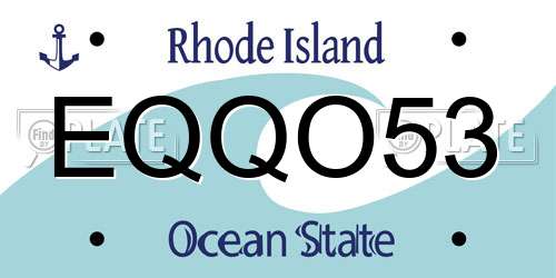 EQQO53 Rhode Island License Plate