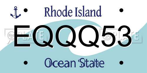 EQQQ53 Rhode Island License Plate