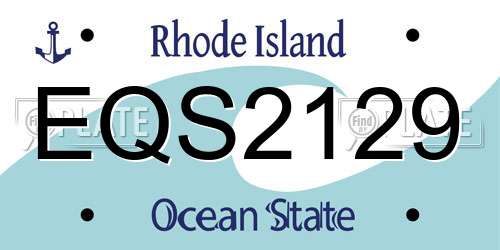 EQS2129 Rhode Island License Plate