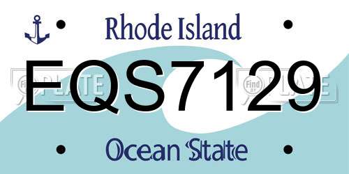 EQS7129 Rhode Island License Plate