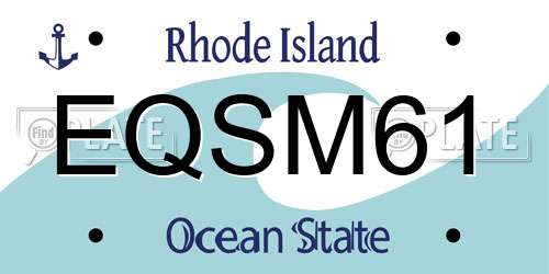 EQSM61 Rhode Island License Plate