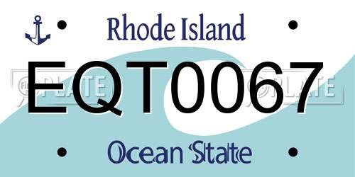 EQT0067 Rhode Island License Plate