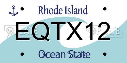EQTX12 Rhode Island License Plate