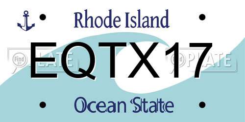 EQTX17 Rhode Island License Plate